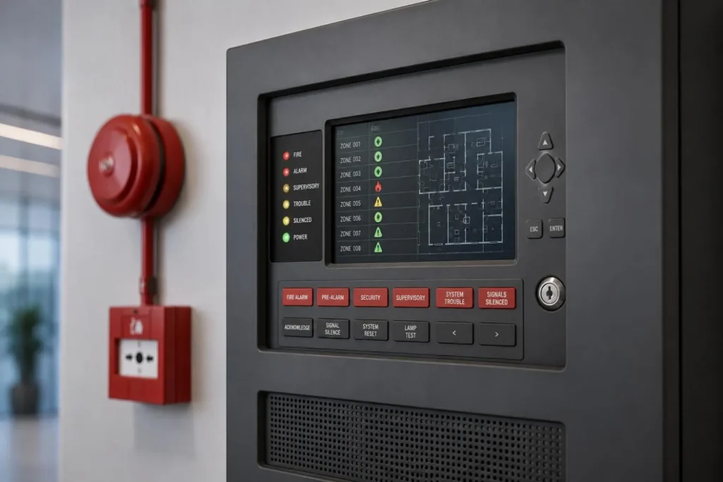 addressable fire alarm control panel uae office building