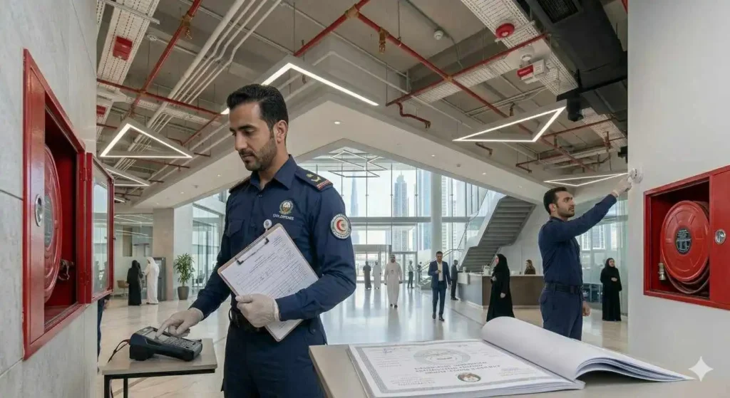 civil defense fire safety inspection uae building compliance