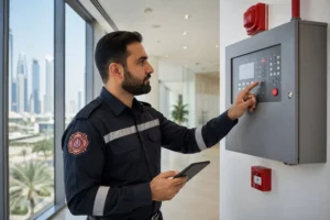 fire alarm system uae commercial office building inspection