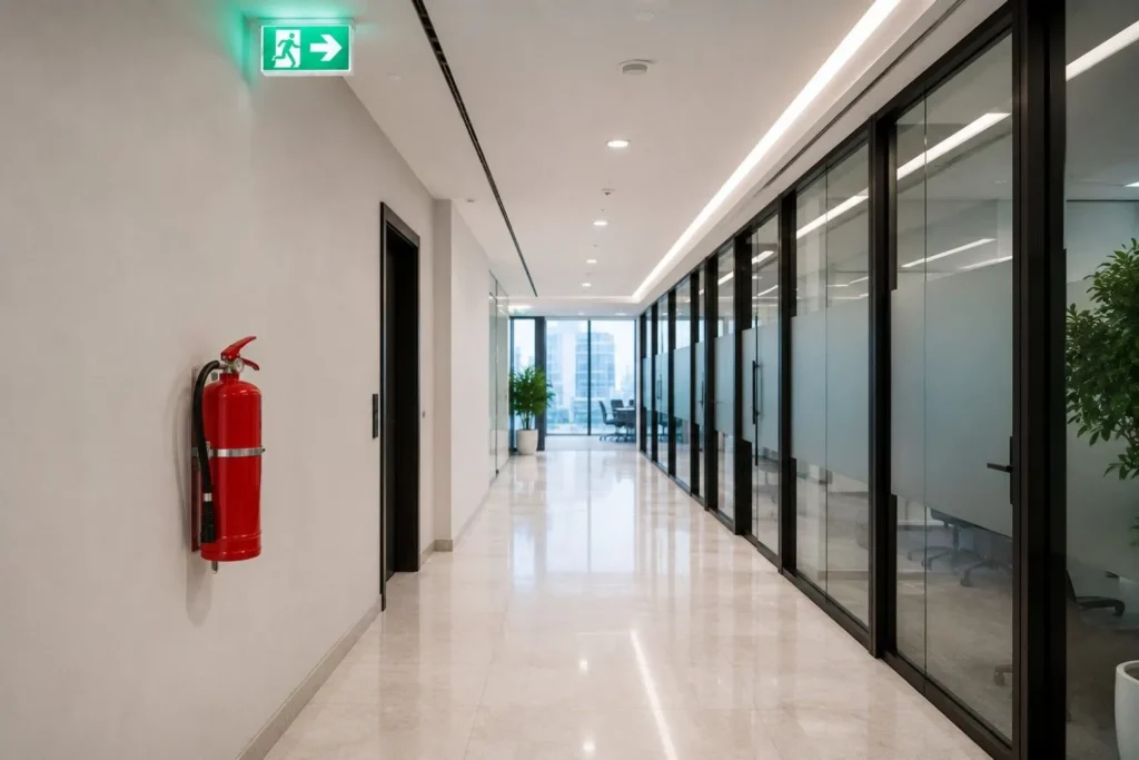  fire extinguisher uae office corridor placement