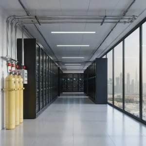 FM200 fire suppression system protecting critical infrastructure in Qatar