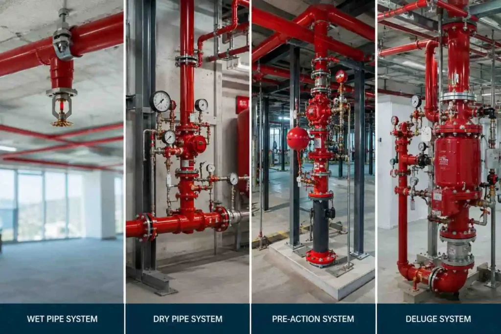Different types of sprinkler systems used in Qatar buildings