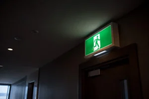 emergency and exit lights uae commercial building corridor