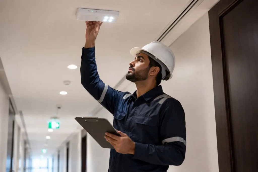 emergency and exit lights uae battery testing maintenance